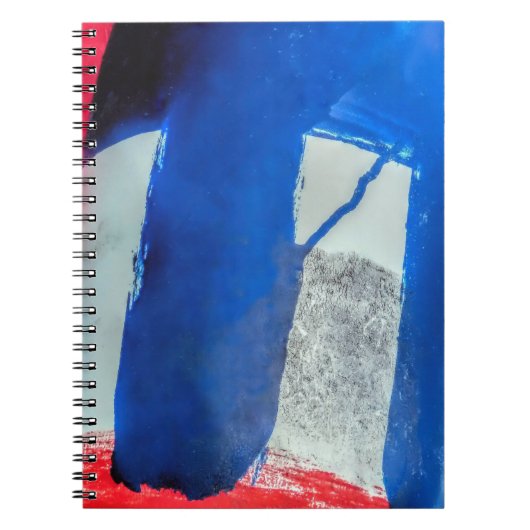 Rood, wit en blauw abstract - notitieboek (Voorkant)