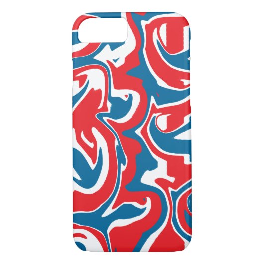 Rood wit en blauw abstract patroon Case-Mate iPhone case (Achterkant)