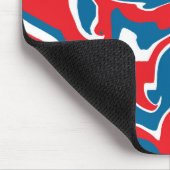 Rood wit en blauw abstract patroon muismat (Hoek)