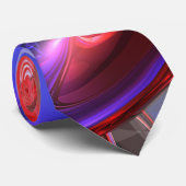 Rood, wit en blauw Abstract Stropdas (Opgerold)