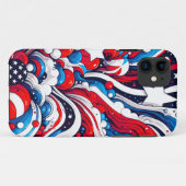 Rood, Wit en Blauw Abstract US Flag Patriottisch Case-Mate iPhone Case (Achterkant (horizontaal))