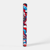 Rood, Wit en Blauw Abstract US Flag Patriottisch iPhone 15 Case (Rechterkant)