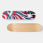 Rood, Wit en Blauw Abstract US Flag Patriottisch Persoonlijk Skateboard (Horizontaal)
