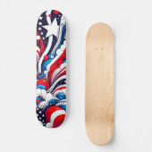 Rood, Wit en Blauw Abstract US Flag Patriottisch Persoonlijk Skateboard (Voorkant)