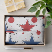 Rood, wit en blauw afdrukpatroon tissuepapier (Geschenk)