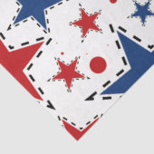 Rood, wit en blauw afdrukpatroon tissuepapier (Detail)