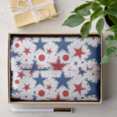 Rood, wit en blauw afdrukpatroon tissuepapier (Geschenk)