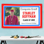 Rood wit en blauw Afstudeerder Eén foto Spandoek