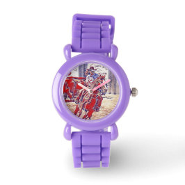Rood Wit en Blauw All American Barrel Racer Horloge