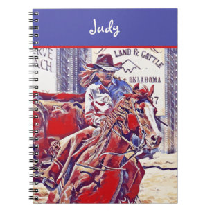 Rood Wit en Blauw All American Barrel Racer Notitieboek