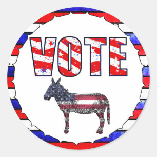 Rood Wit en Blauw American Flag Stickers stemmen