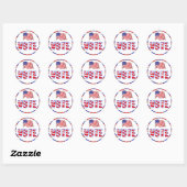 Rood Wit en Blauw American Flag Stickers stemmen (Vel)