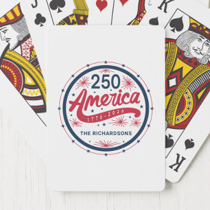 Rood Wit en Blauw America's 250ste Verjaardag Pokerkaarten