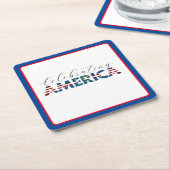 Rood Wit en Blauw Amerika Kartonnen Onderzetters (Schuin)