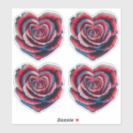 Rood Wit en Blauw Amerikaans Patriottisch Hart Roz Sticker