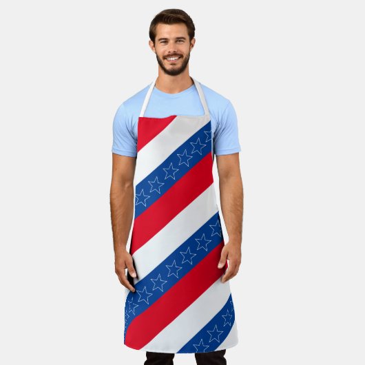 Rood, wit en blauw Amerikaans patriottisch Schort (Gedragen)