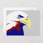Rood, wit en blauw-Amerikaanse adelaar Briefkaart (Voorkant / Achterkant)