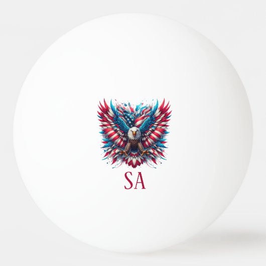 Rood Wit en Blauw Amerikaanse Adelaar Pingpongbal (Voorkant)