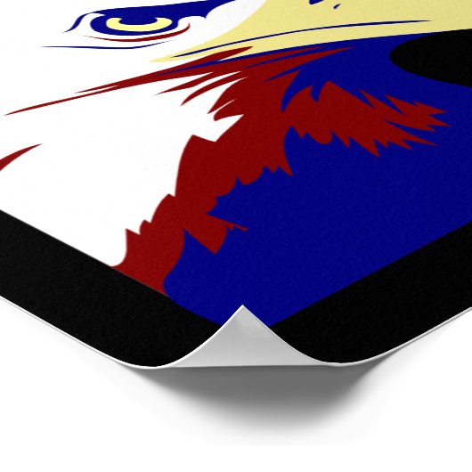 Rood, wit en blauw-Amerikaanse adelaar Poster (Hoek)