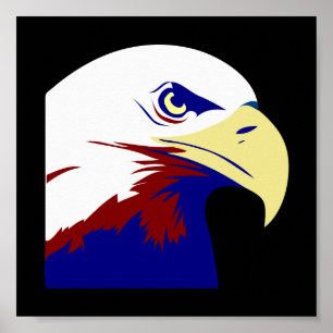 Rood, wit en blauw-Amerikaanse adelaar Poster