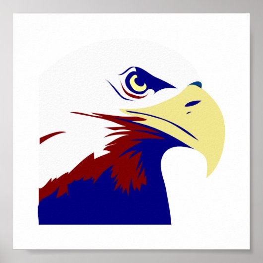 Rood, wit en blauw-Amerikaanse adelaar Poster (Voorkant)