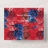 Rood Wit en Blauw Amerikaanse Bruiloft All In One Uitnodiging (Achterkant)