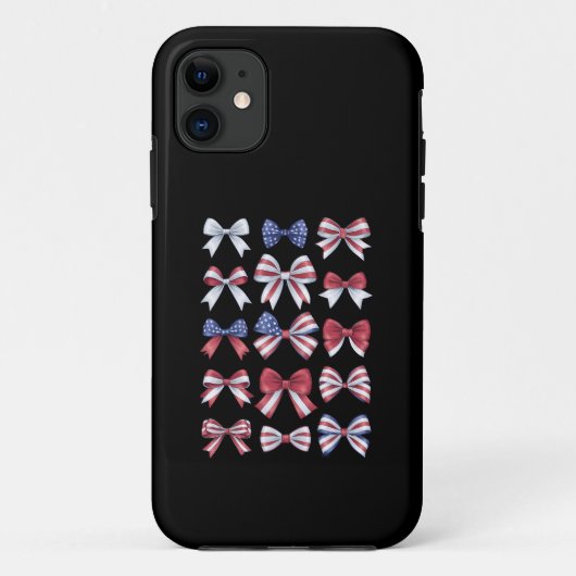 Rood wit en blauw Amerikaanse Coquette Bows 4 juli Case-Mate iPhone Case (Achterkant)