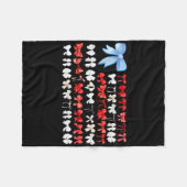 Rood wit en blauw Amerikaanse Coquette Bows Funny Fleece Deken (Voorkant (Horizontaal))