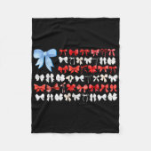 Rood wit en blauw Amerikaanse Coquette Bows Funny Fleece Deken (Voorkant)