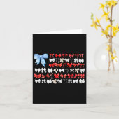 Rood wit en blauw Amerikaanse Coquette Bows Funny Kaart (Gele Bloem)