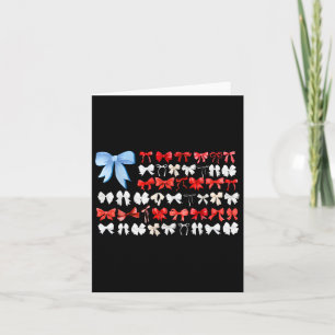 Rood wit en blauw Amerikaanse Coquette Bows Funny Kaart