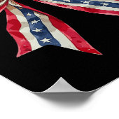 Rood wit en blauw Amerikaanse Coquette Bows Funny Poster (Hoek)