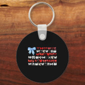 Rood wit en blauw Amerikaanse Coquette Bows Funny Sleutelhanger (Voorkant)