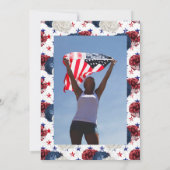 Rood Wit en Blauw Amerikaanse Viering van het Leve Kaart (Achterkant)