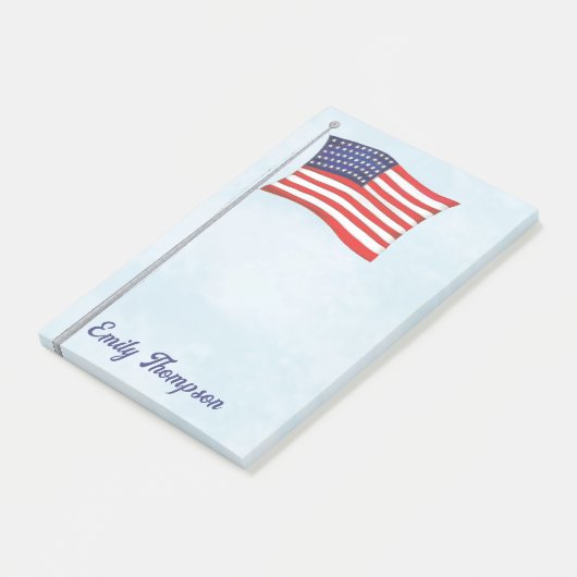 Rood Wit en Blauw Amerikaanse Vlag Custom Post-it® Notes (Schuin)