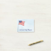 Rood Wit en Blauw Amerikaanse Vlag Custom Post-it® Notes (Op bureau)