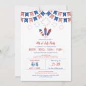 Rood, wit en blauw-Amerikaanse vlag op 4 juli Kaart (Voorkant)