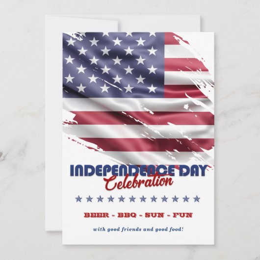 Rood, wit en blauw-Amerikaanse vlag op 4 juli Kaart (Voorkant)