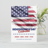Rood, wit en blauw-Amerikaanse vlag op 4 juli Kaart (Staand voorkant)