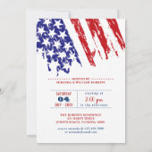 Rood, wit en blauw-Amerikaanse vlag op 4 juli Kaart (Achterkant)