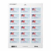 Rood wit en blauw Amerikaanse vlag retouradres Etiket (Full Sheet)