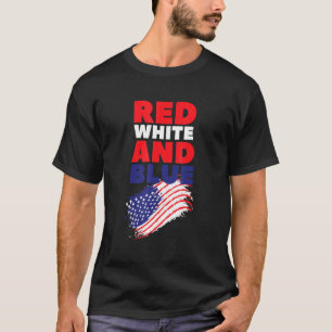 Rood Wit en Blauw Amerikaanse Vlag USA T-shirt