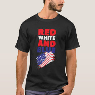 Rood Wit en Blauw Amerikaanse Vlag VS T-shirt