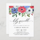 Rood, wit en blauw Anemone Baby shower (Voorkant / Achterkant)