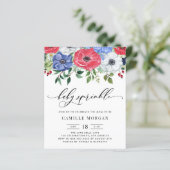 Rood, wit en blauw Anemone Baby shower (Staand voorkant)