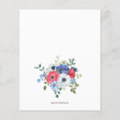 Rood, wit en blauw Anemone Baby shower (Achterkant)