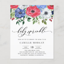 Rood, wit en blauw Anemone Baby shower