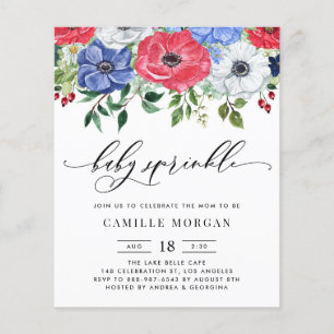 Rood, wit en blauw Anemone Baby shower