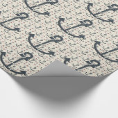 Rood wit en blauw anker cadeaupapier (Hoek)
