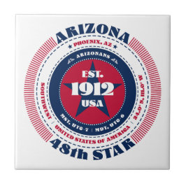 Rood, wit en blauw Arizona keramische Tegel Tegeltje